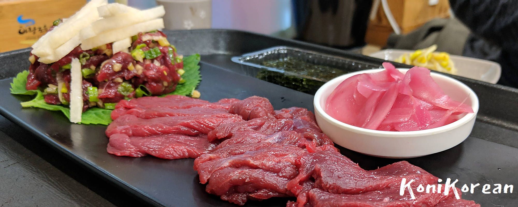 말고기회 Viande de cheval crue coréenne hoe et yukhoe